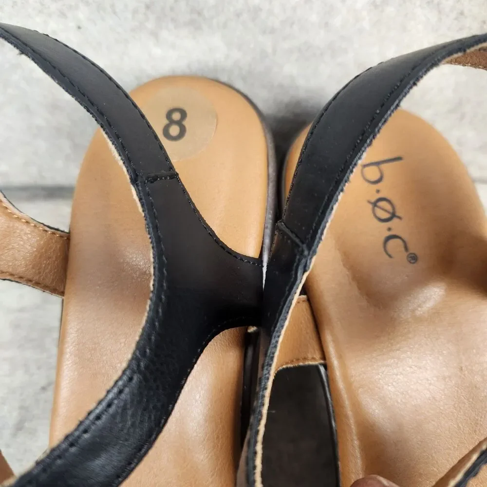 New Women’s b.o.c. Black Faux Leather Mary Jane Clogs ‘Jasmine’ Size 7
